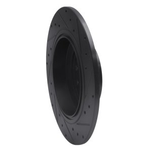 Acura TL Brake Rotor (1) - Rear Left - R1 Concepts - Drilled & Slotted - Black - `09-`14